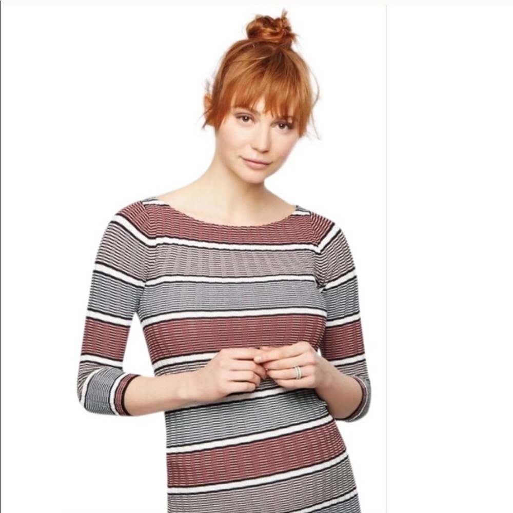 A Pea In The Pod Striped Rib Knit Maternity Top
